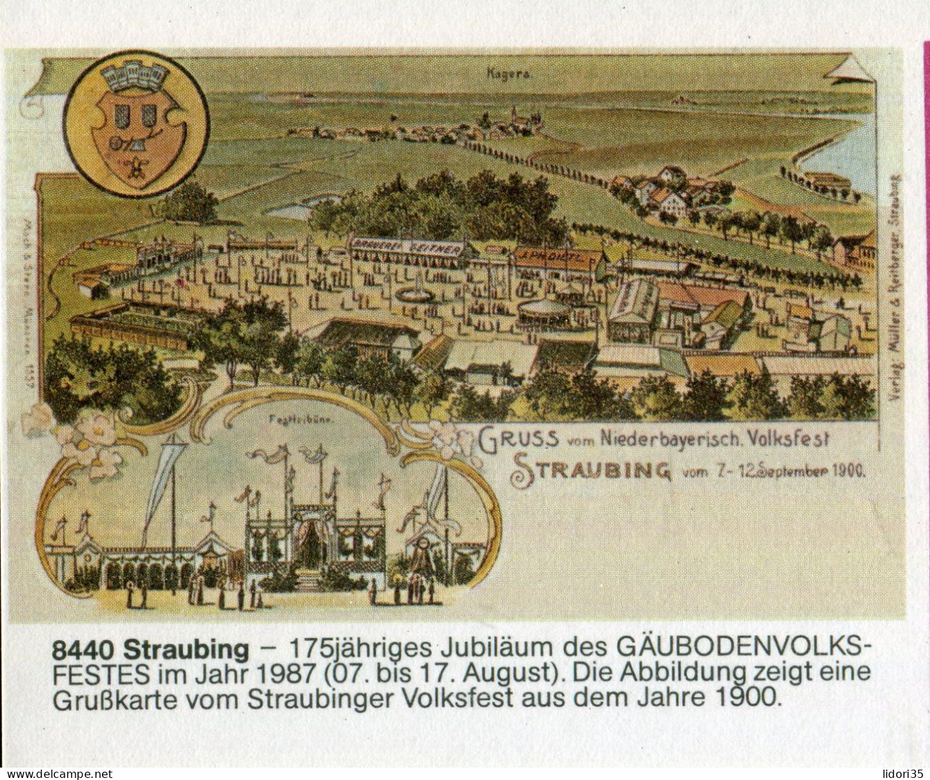 "BUNDESREPUBLIK DEUTSCHLAND" 1987, Bildpostkarte Mit Bildgleichem Stempel Ex "STRAUBING" (70105) - Cartoline Illustrate - Usati