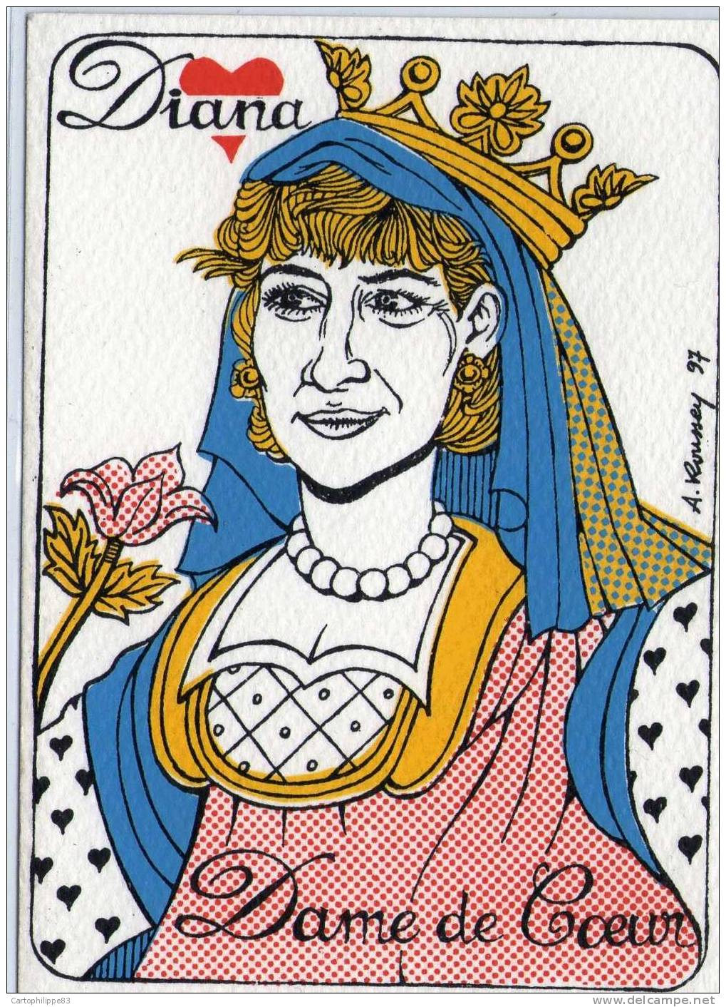 Princesse DIANA DAME DE COEUR PAR ANDRE ROUSSEY SERIGRAPHIE PIERRE MARQUER - Roussey