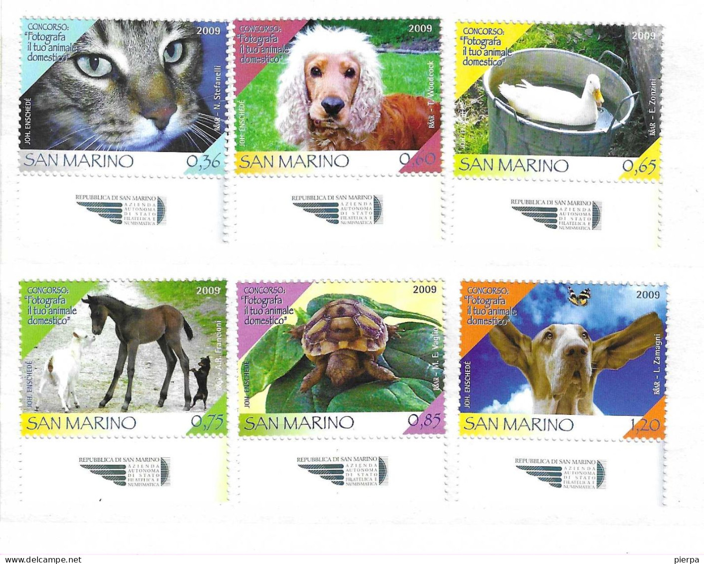 SAN MARINO - 2009 - ANIMALI DA COMPAGNIA - SERIE 6 VALORI - NUOVA MNH**(YVERT 2208\13 - MICHEL 2413\8 - SS 2255\60) - Neufs