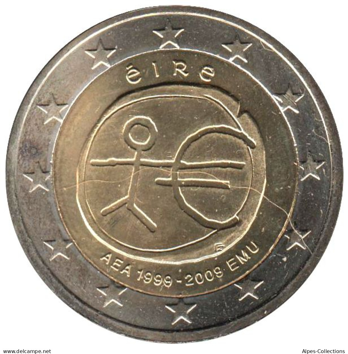 IR20009.1 - IRLANDE - 2 Euros Commémo. 10 Ans De L'UEM - 2009 - Irland