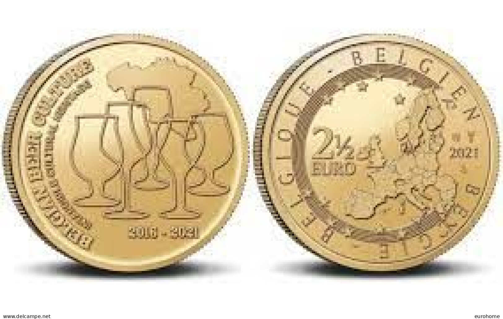 Belgie 2021  2,5 Euro "Belgische Biercultuur"  Los Uit De CC !! - België