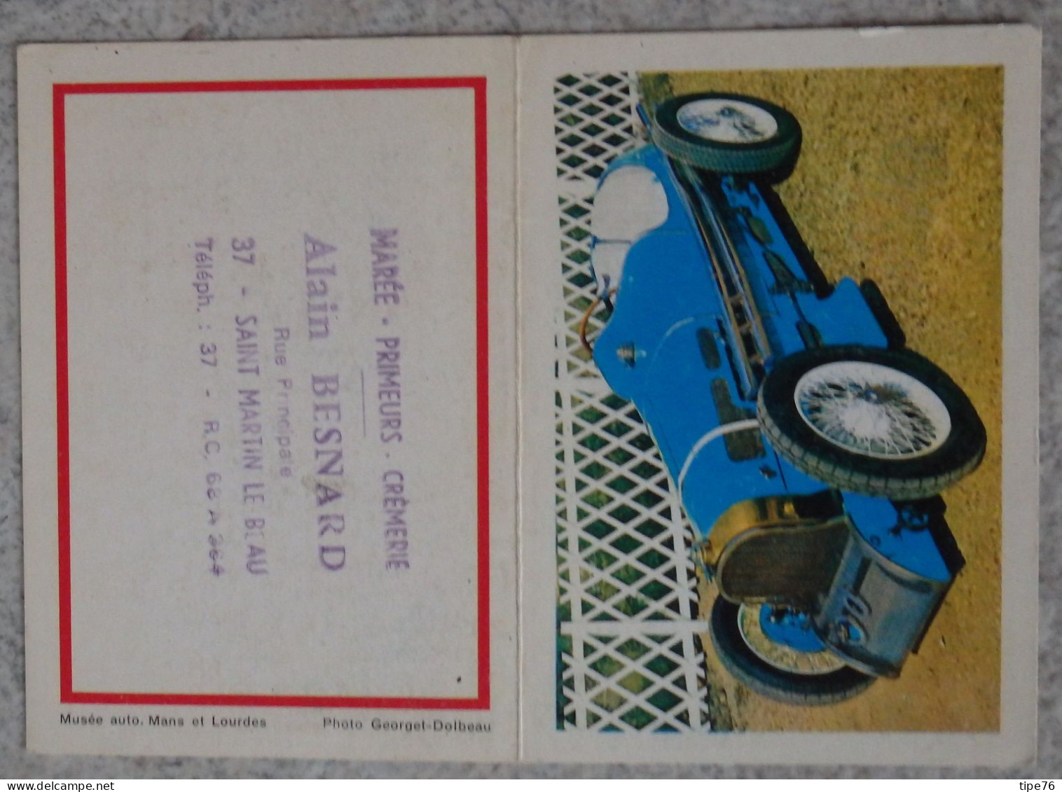 Petit Calendrier De  Poche 1969 Voiture  Bugati - St Saint Martin Le Beau Indre Et Loire - Small : 1961-70