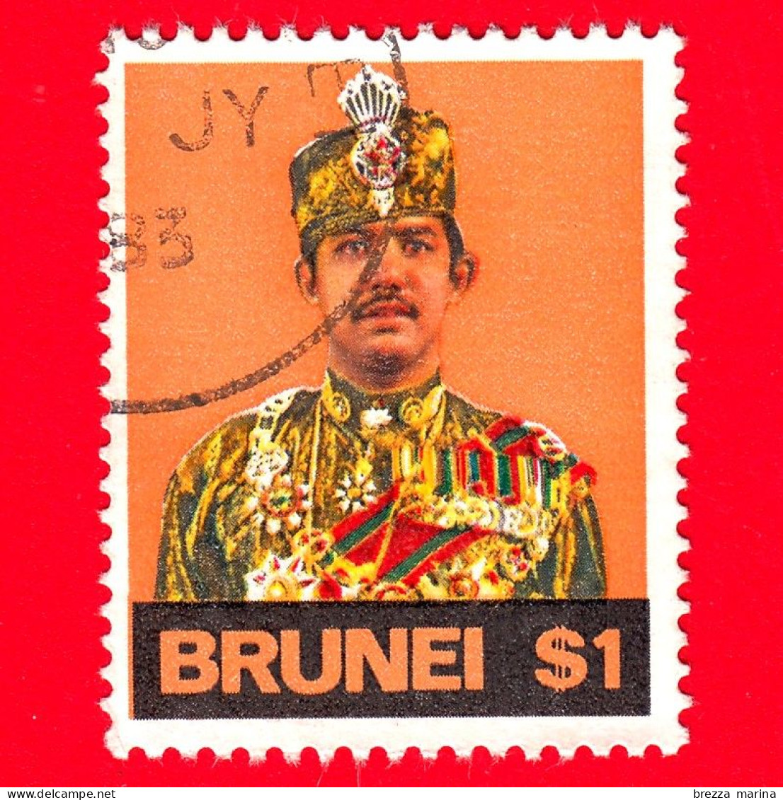 BRUNEI - Usato - 1974 - Sultano Hassanal Bolkiah (1° Serie) (1974-1978) - 1 - Brunei (1984-...)