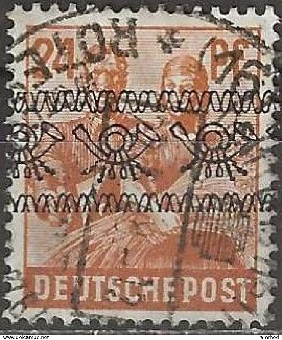 GERMANY 1948 Currency Reform - Bricklayer And Reaper Overprinted - 24pf. - Brown FU - Used