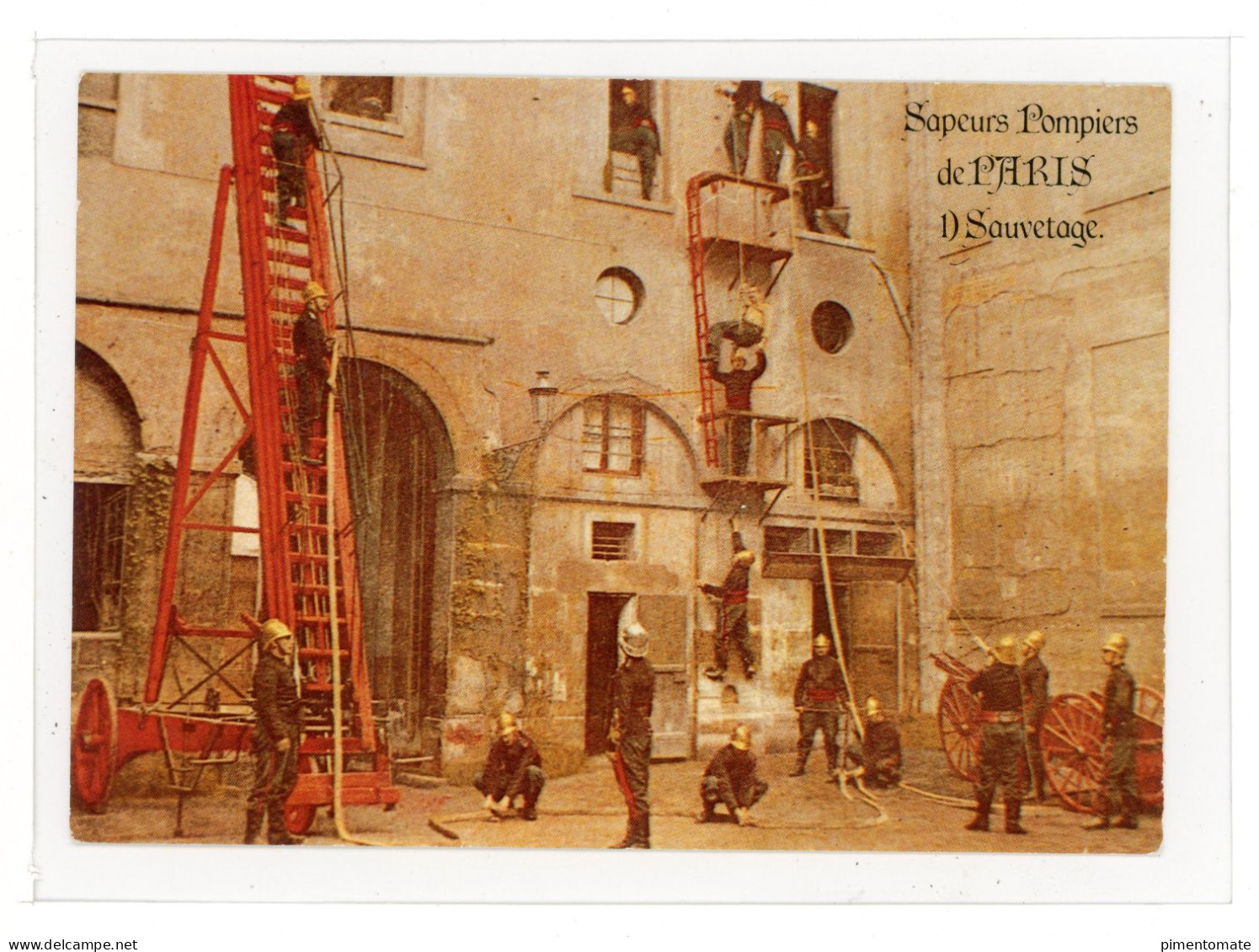 SAPEURS POMPIERS DE PARIS LOT 5 CARTES TIRAGE LIMITE A 2000 EXEMPLAIRES REPRODUCTION - Feuerwehr