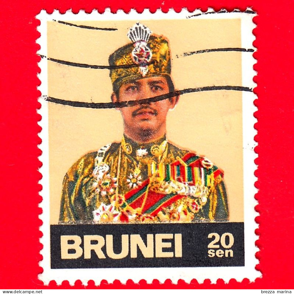 BRUNEI - Usato - 1974 - Sultano Hassanal Bolkiah (1° Serie) (1974-1978) - 20 - Brunei (1984-...)