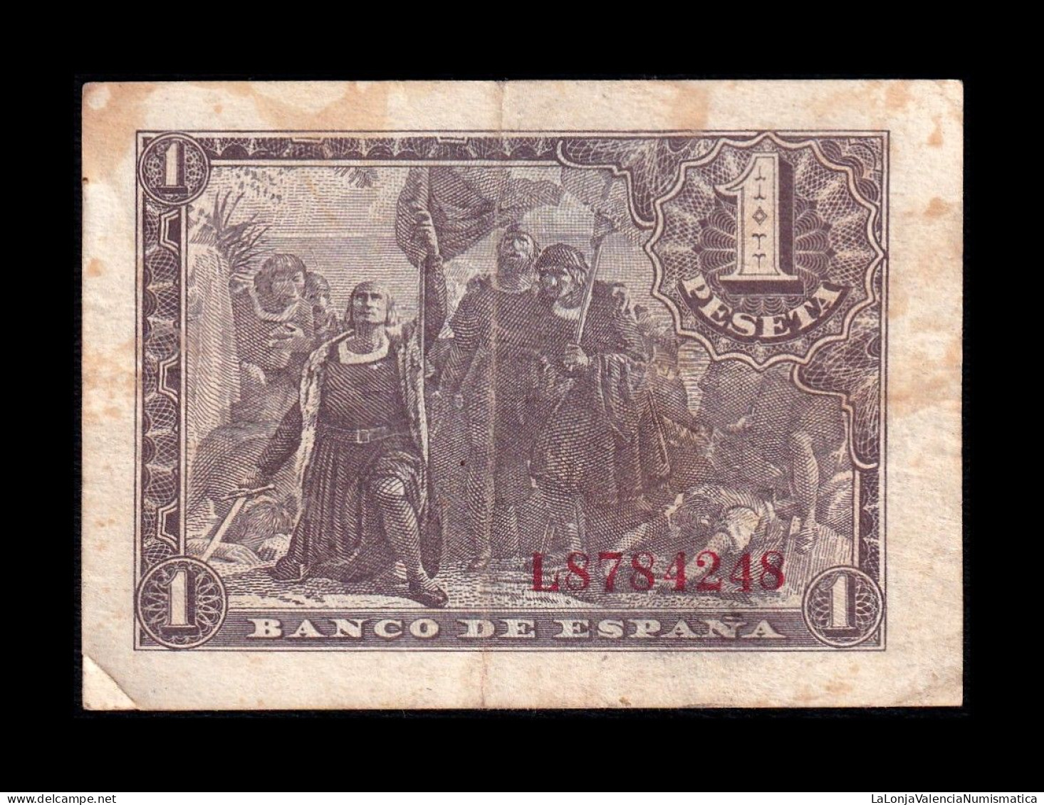 España Spain 1 Peseta Fernando II De Aragón 1943 Pick 126 Serie L Mbc Vf - 1-2 Pesetas