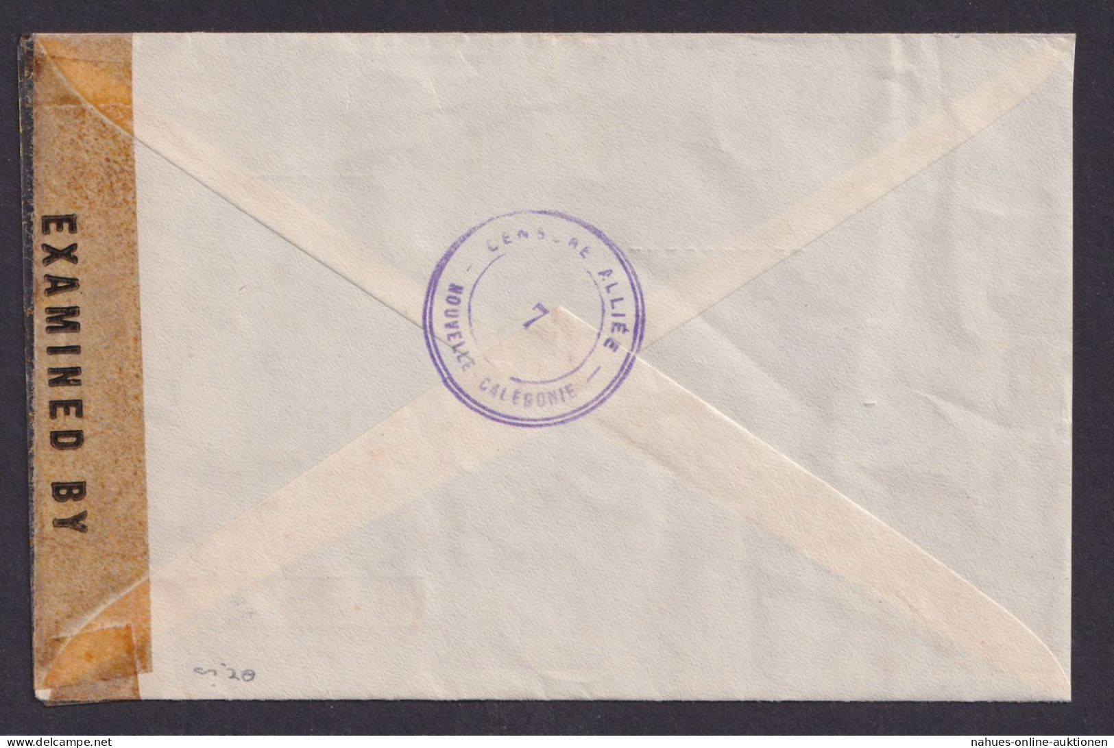 Flugpost Neukaledonien Frankreich Kolonien Zensur Brief MIF 21 Fr. Genf Schweiz - Storia Postale