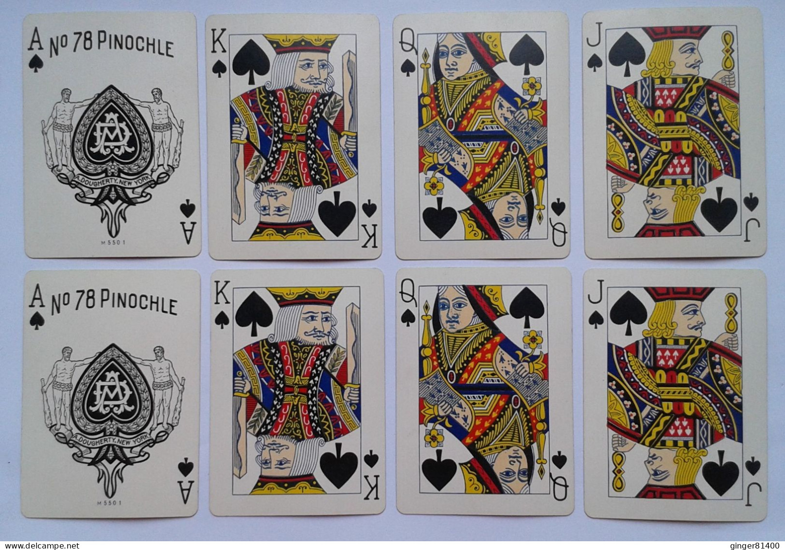 Jeu Ancien Américain 7s And 8s DOUBLE PINOCHLE Playing Cards A. DOUGHERTY New York. Sympa ! - Sonstige & Ohne Zuordnung