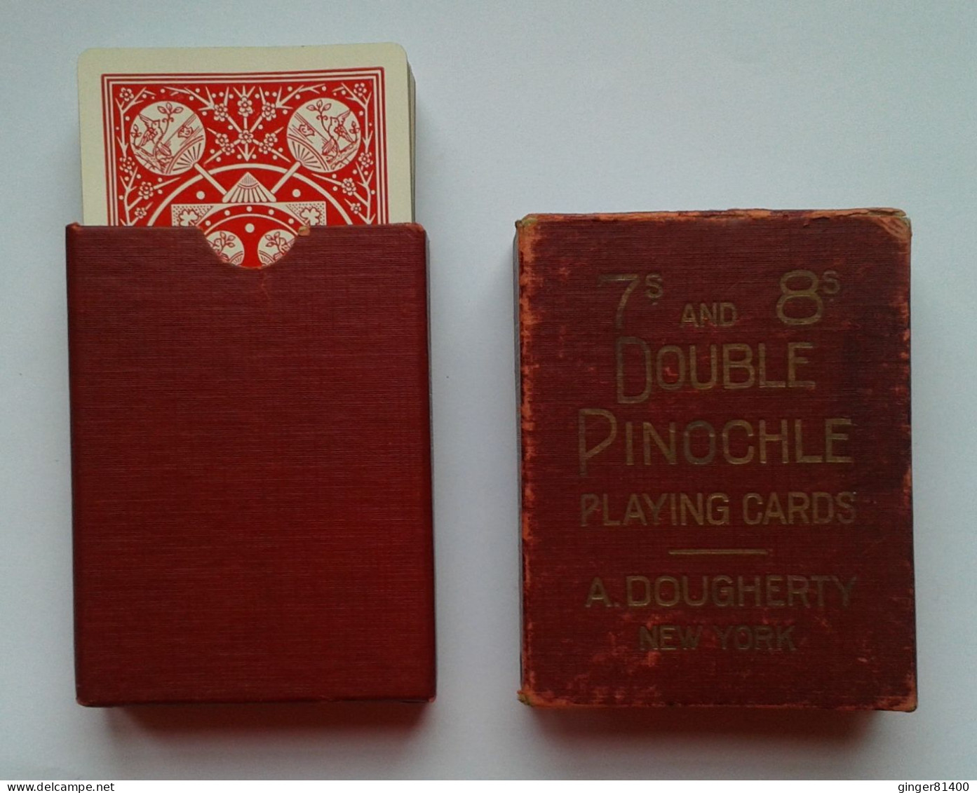 Jeu ancien américain 7s and 8s DOUBLE PINOCHLE Playing cards A. DOUGHERTY New York. Sympa !