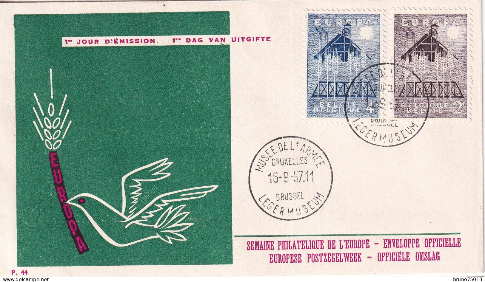 1957 FDC Europa Belgique - 1957