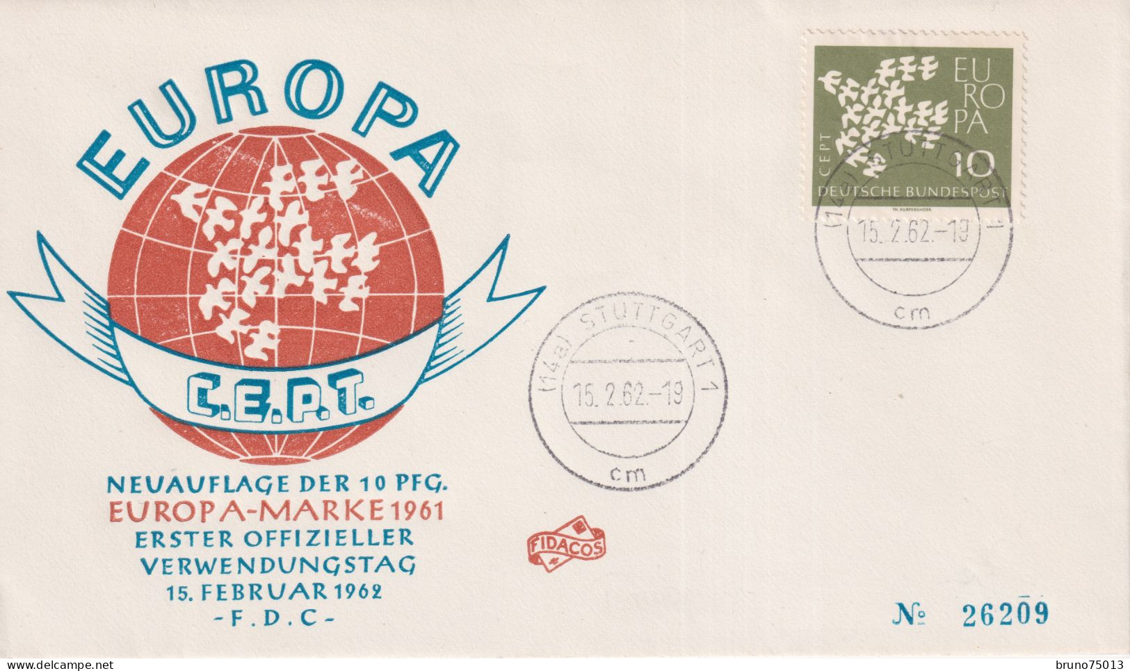 1961 FDC Allemagne Fluorescent - 1961