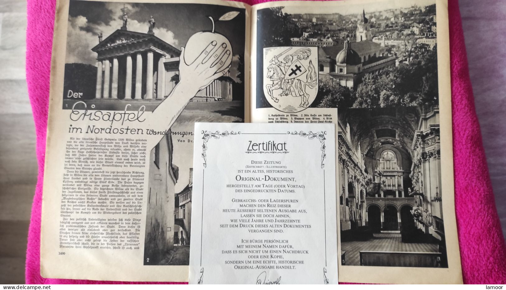2 WK Zeitung über Litauen Viele Nazi Foto   100 % Original - Autres & Non Classés