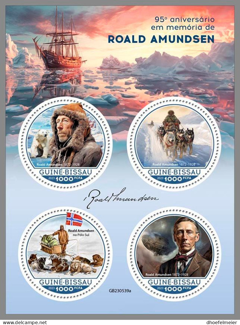 GUINEA-BISSAU 2023 MNH Roald Amundsen Polar Explorer Polarforscher M/S – OFFICIAL ISSUE – DHQ2408 - Esploratori E Celebrità Polari