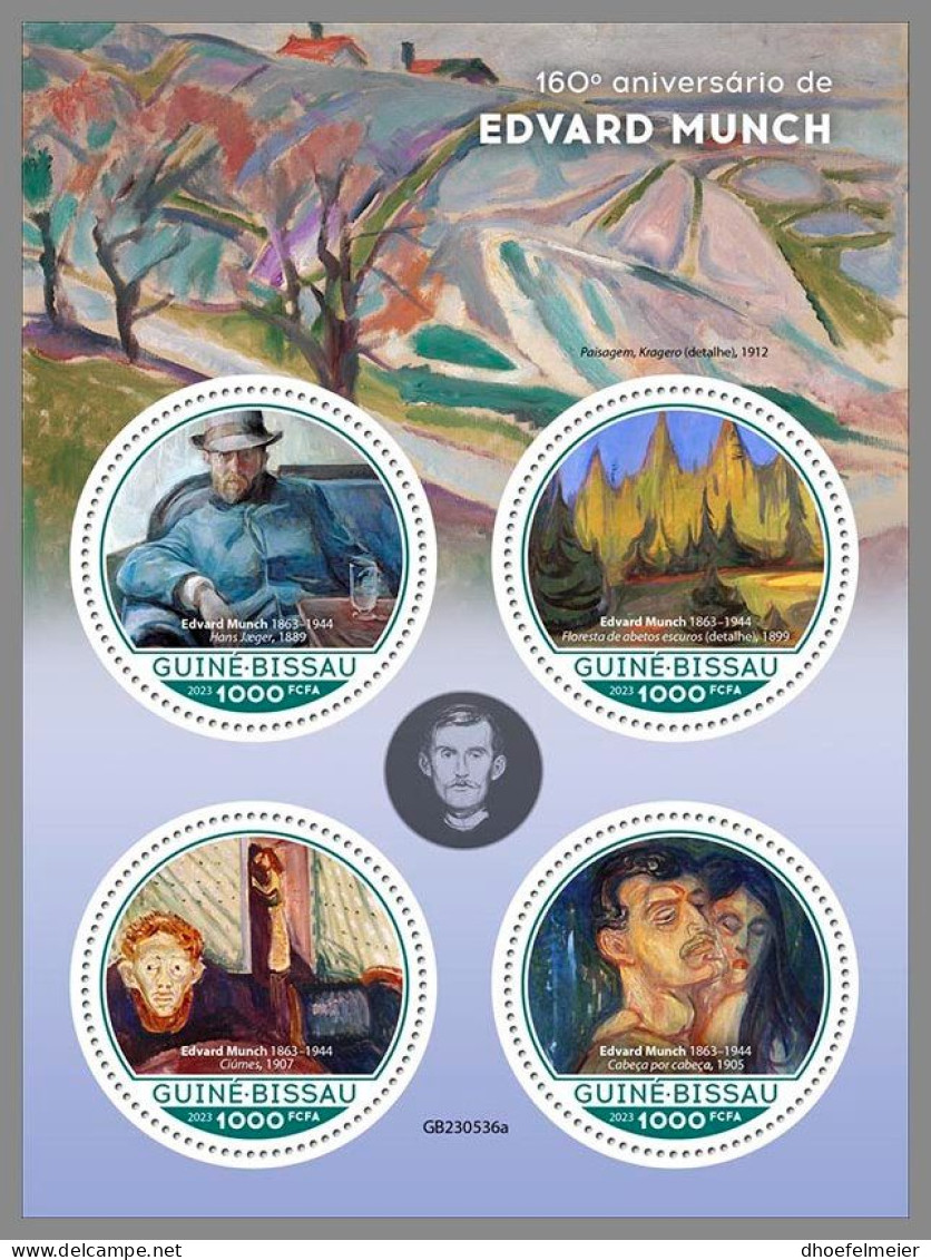 GUINEA-BISSAU 2023 MNH Edvard Munch Paintings Gemälde M/S – OFFICIAL ISSUE – DHQ2408 - Otros & Sin Clasificación