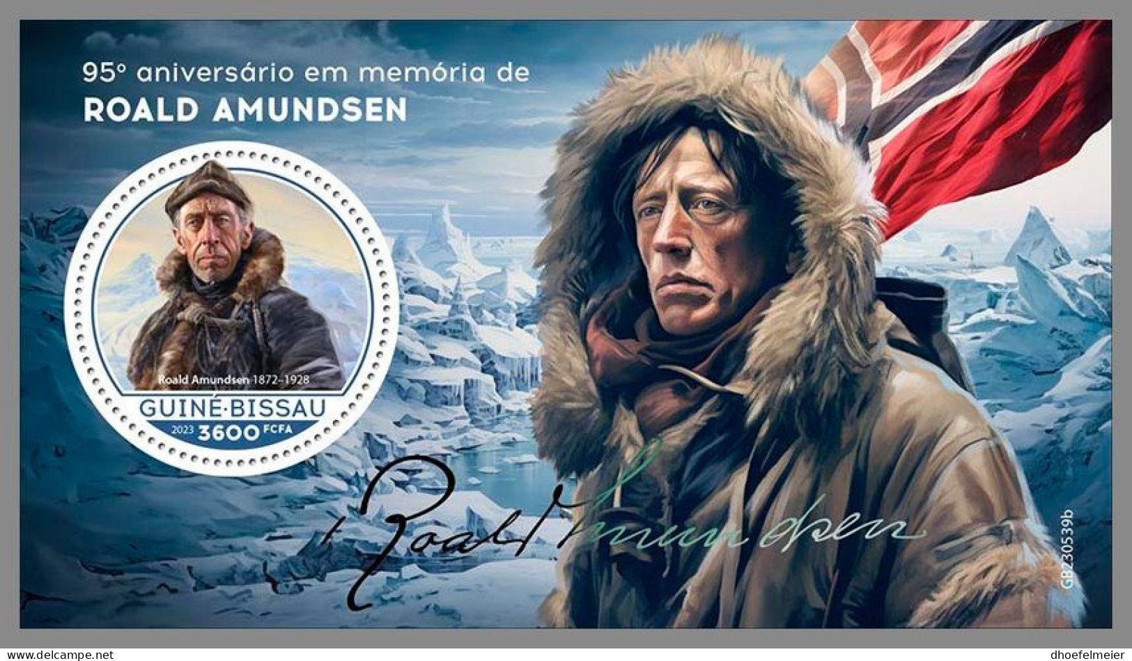 GUINEA-BISSAU 2023 MNH Roald Amundsen Polar Explorer Polarforscher S/S – OFFICIAL ISSUE – DHQ2408 - Polar Exploradores Y Celebridades