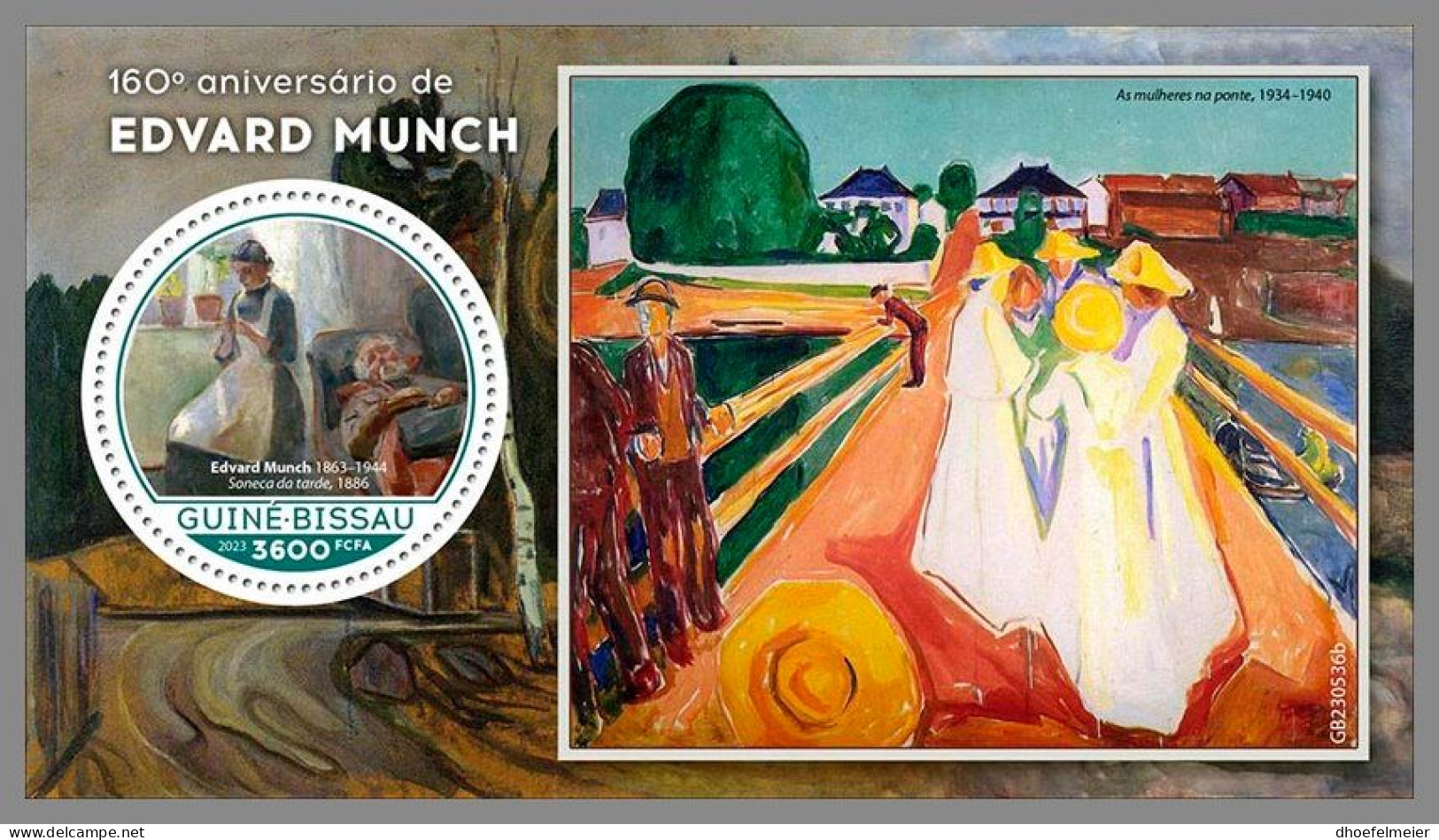 GUINEA-BISSAU 2023 MNH Edvard Munch Paintings Gemälde S/S – OFFICIAL ISSUE – DHQ2408 - Otros & Sin Clasificación