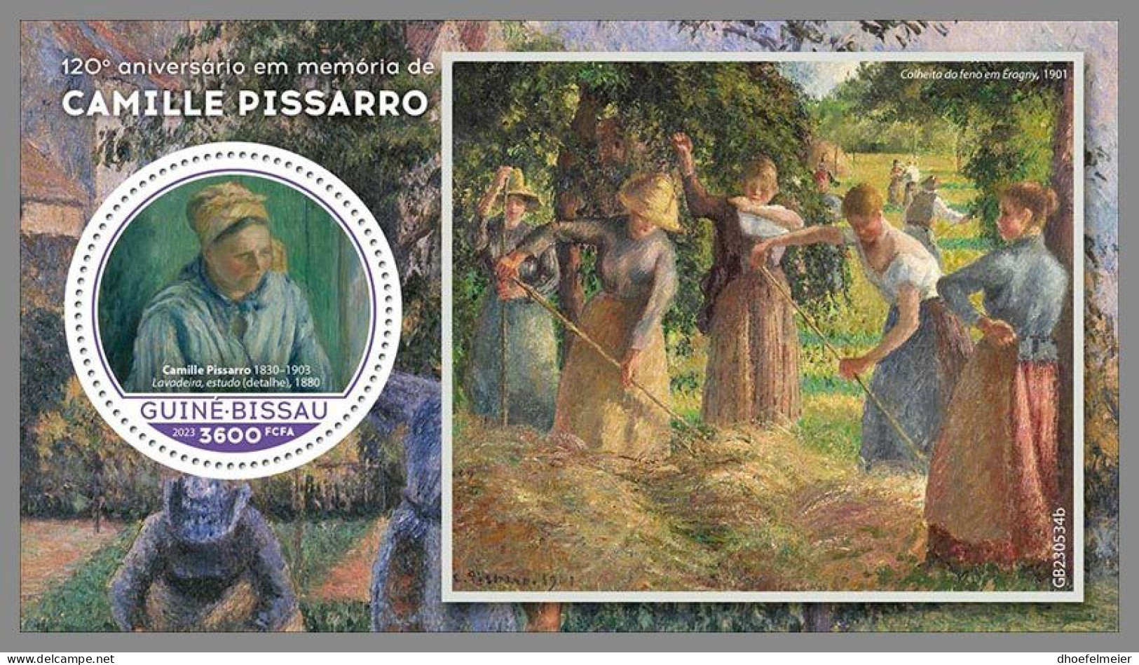 GUINEA-BISSAU 2023 MNH Camille Pissarro Paintings Gemälde S/S – OFFICIAL ISSUE – DHQ2408 - Otros & Sin Clasificación