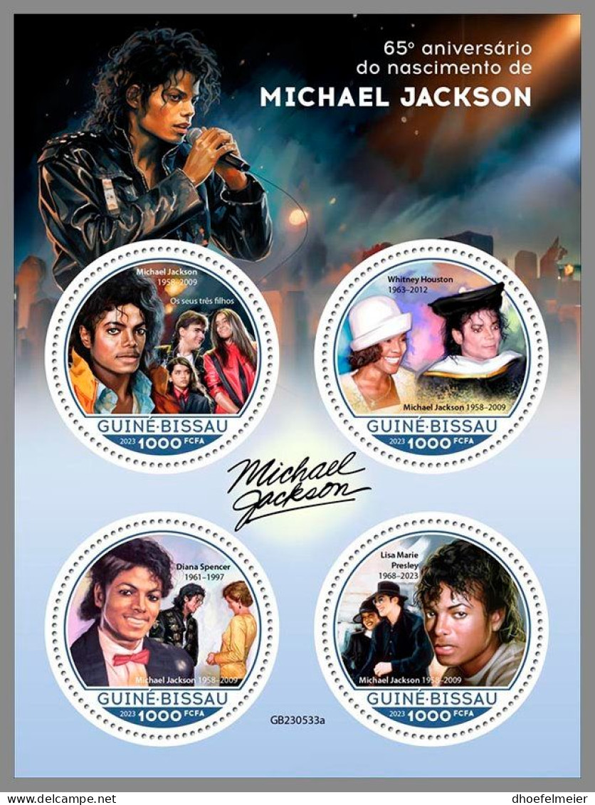 GUINEA-BISSAU 2023 MNH Michael Jackson Music M/S – OFFICIAL ISSUE – DHQ2408 - Otros & Sin Clasificación