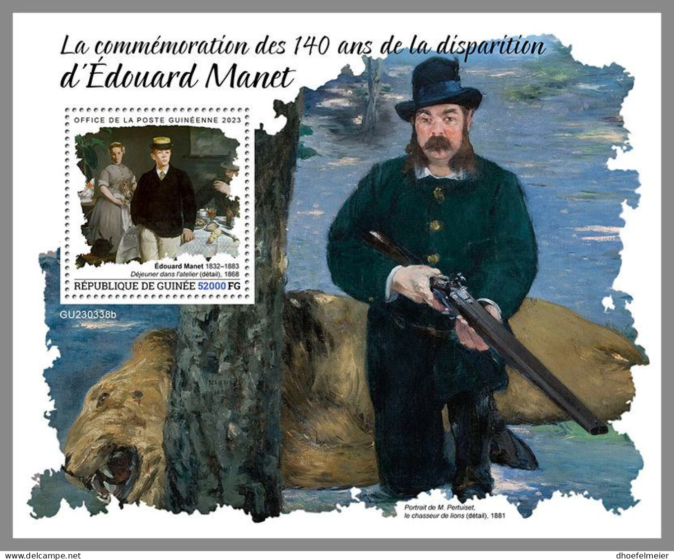 GUINEA REP. 2023 MNH Edouard Manet Paintings Gemälde S/S – OFFICIAL ISSUE – DHQ2408 - Otros & Sin Clasificación