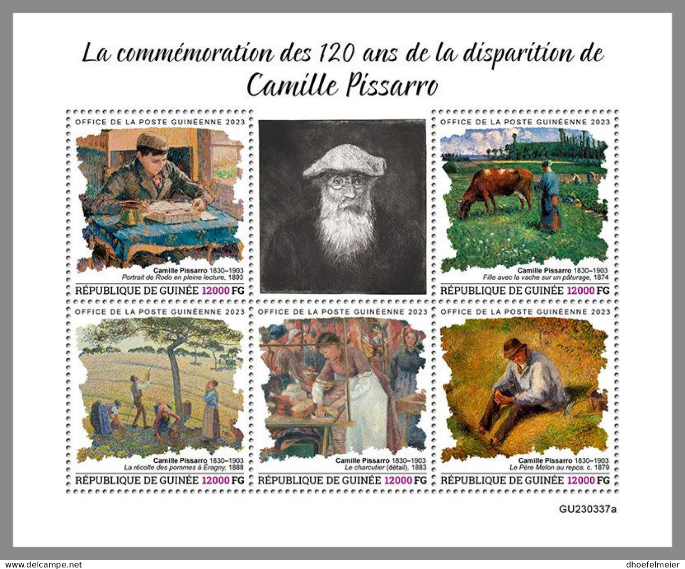 GUINEA REP. 2023 MNH Camille Pissarro Paintings Gemälde M/S – OFFICIAL ISSUE – DHQ2408 - Otros & Sin Clasificación