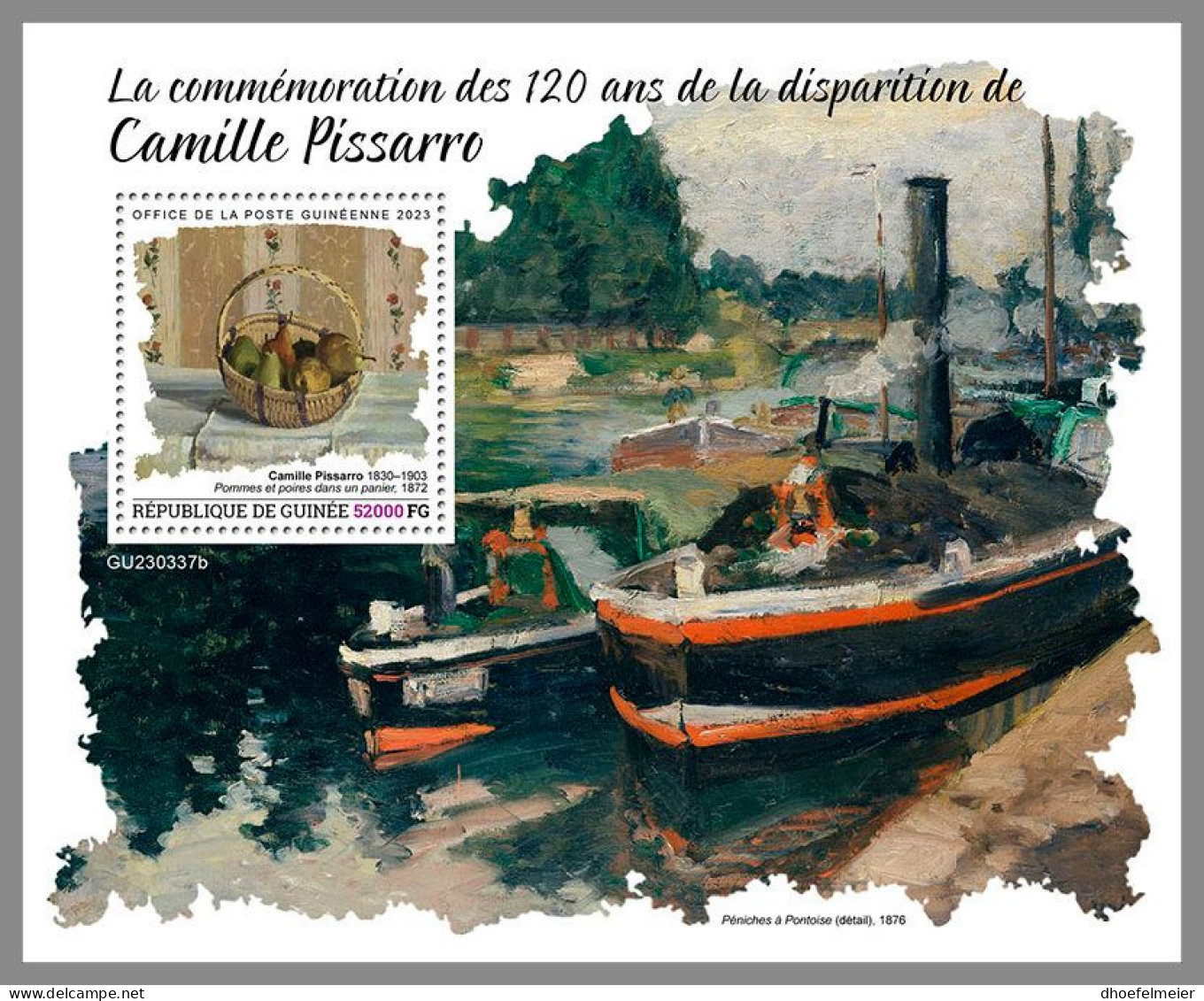 GUINEA REP. 2023 MNH Camille Pissarro Paintings Gemälde S/S – OFFICIAL ISSUE – DHQ2408 - Otros & Sin Clasificación