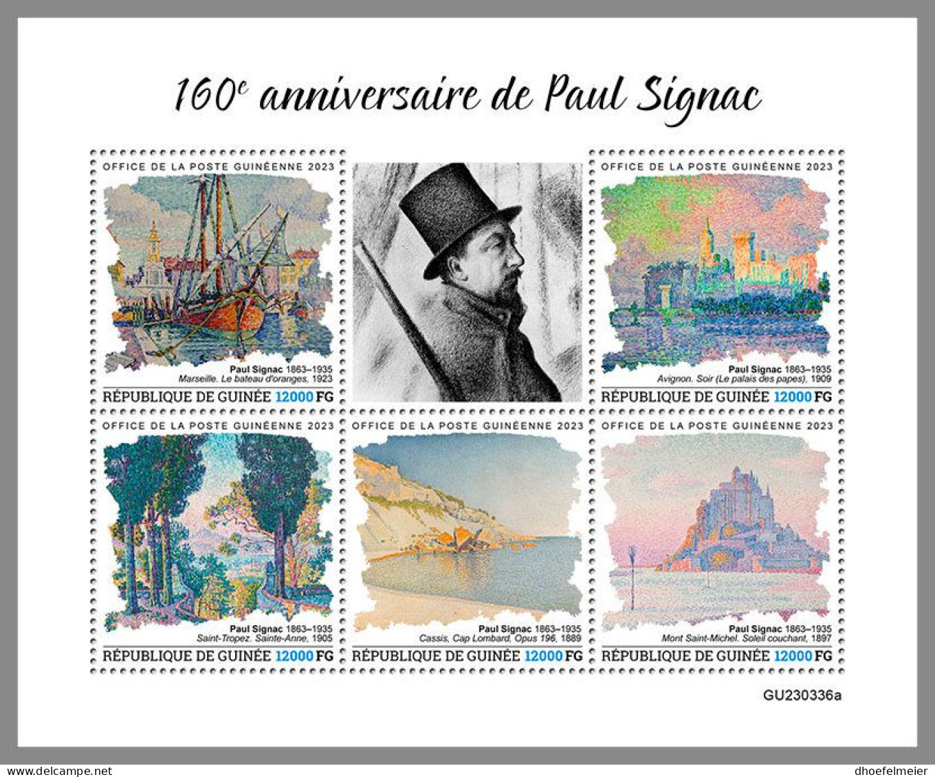 GUINEA REP. 2023 MNH Paul Signac Paintings Gemälde M/S – OFFICIAL ISSUE – DHQ2408 - Otros & Sin Clasificación