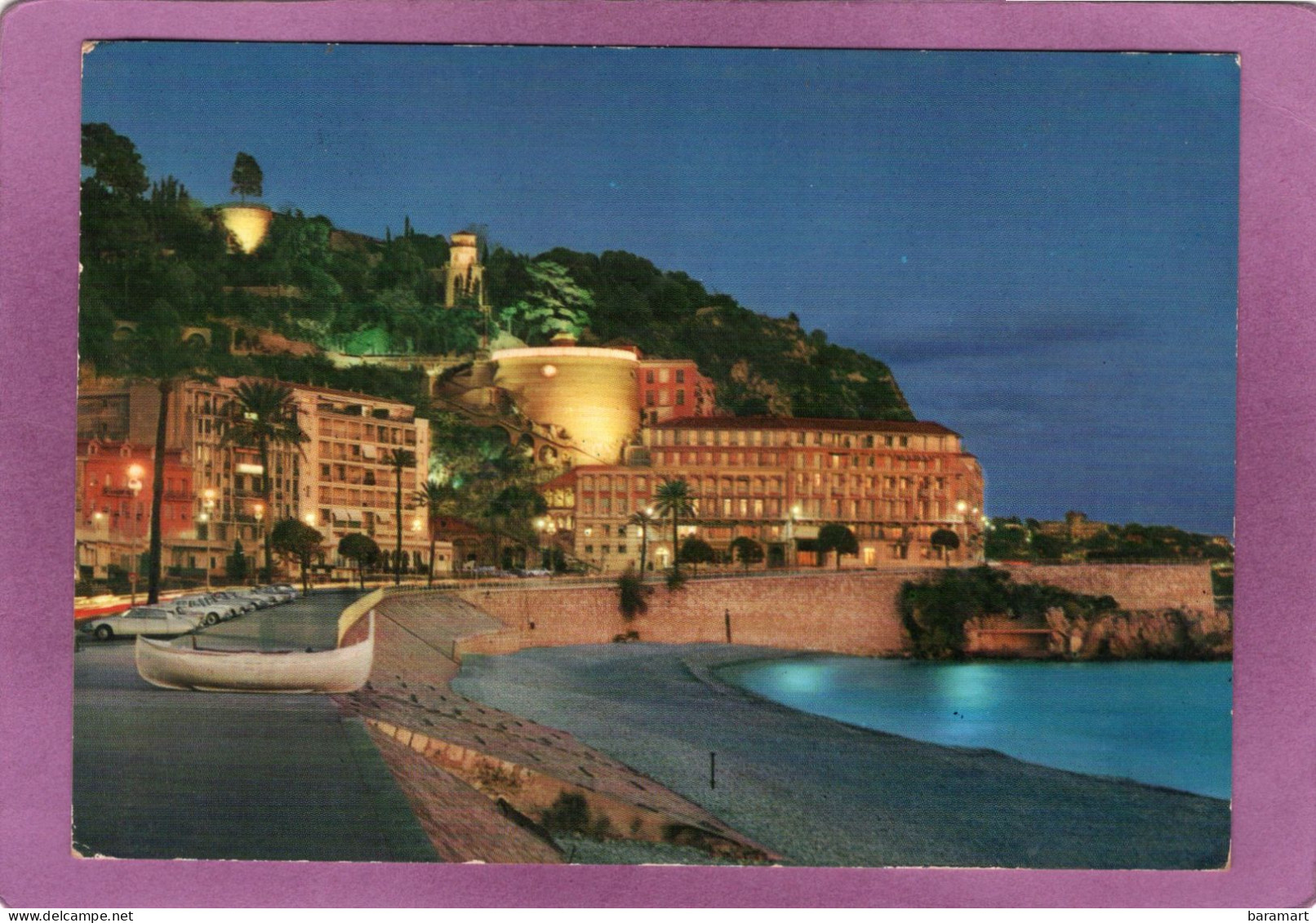 06 NICE Le Château La Tour Bellanda Hôtel Suisse Hôtel Pension Scandinave La Nuit   Automobile Citroën DS - Nice Bij Nacht