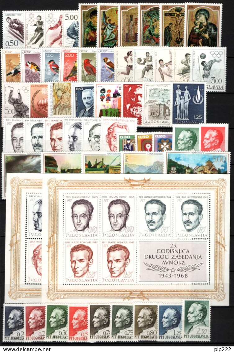 Jugoslavia 1968 Annata Completa / Complete Year Set **/MNH VF - Années Complètes