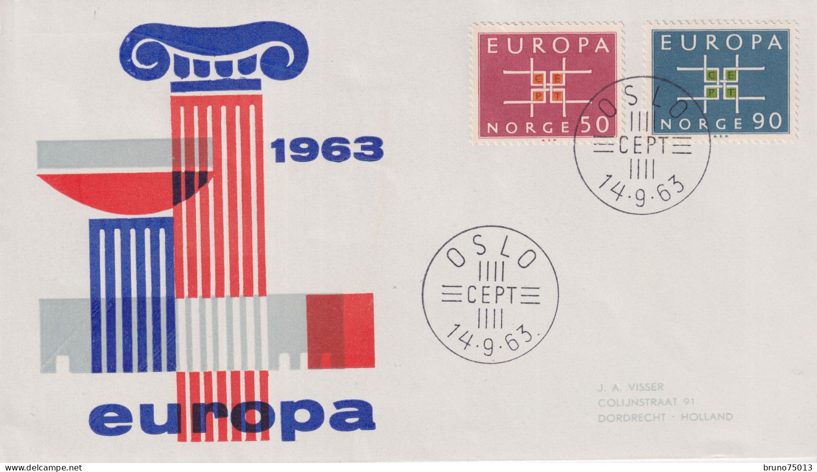 1963 FDC Norvège - 1963