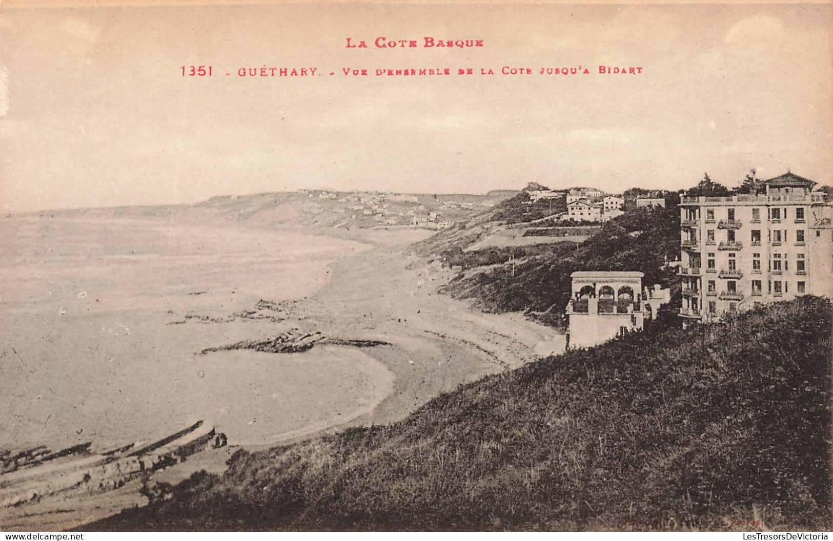 FRANCE - Guéthary - Vue D'ensemble De La Côte Jusqu'à Bidart - Carte Postale Ancienne - Guethary