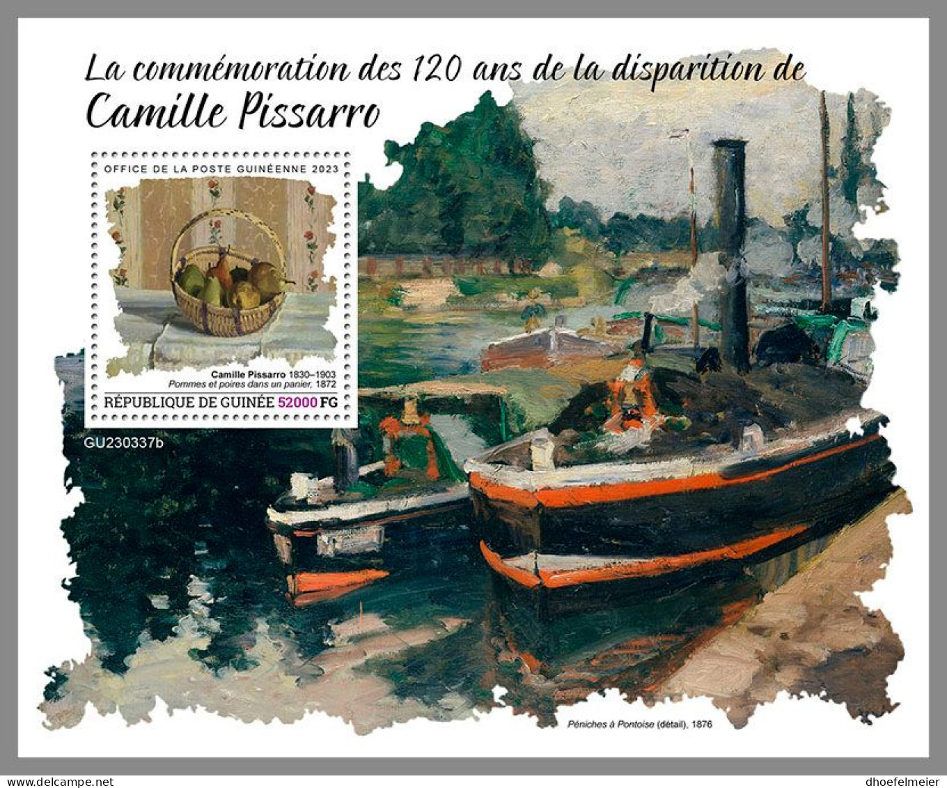 GUINEA REP. 2023 MNH Camille Pissarro Paintings Gemälde S/S – IMPERFORATED – DHQ2408 - Otros & Sin Clasificación