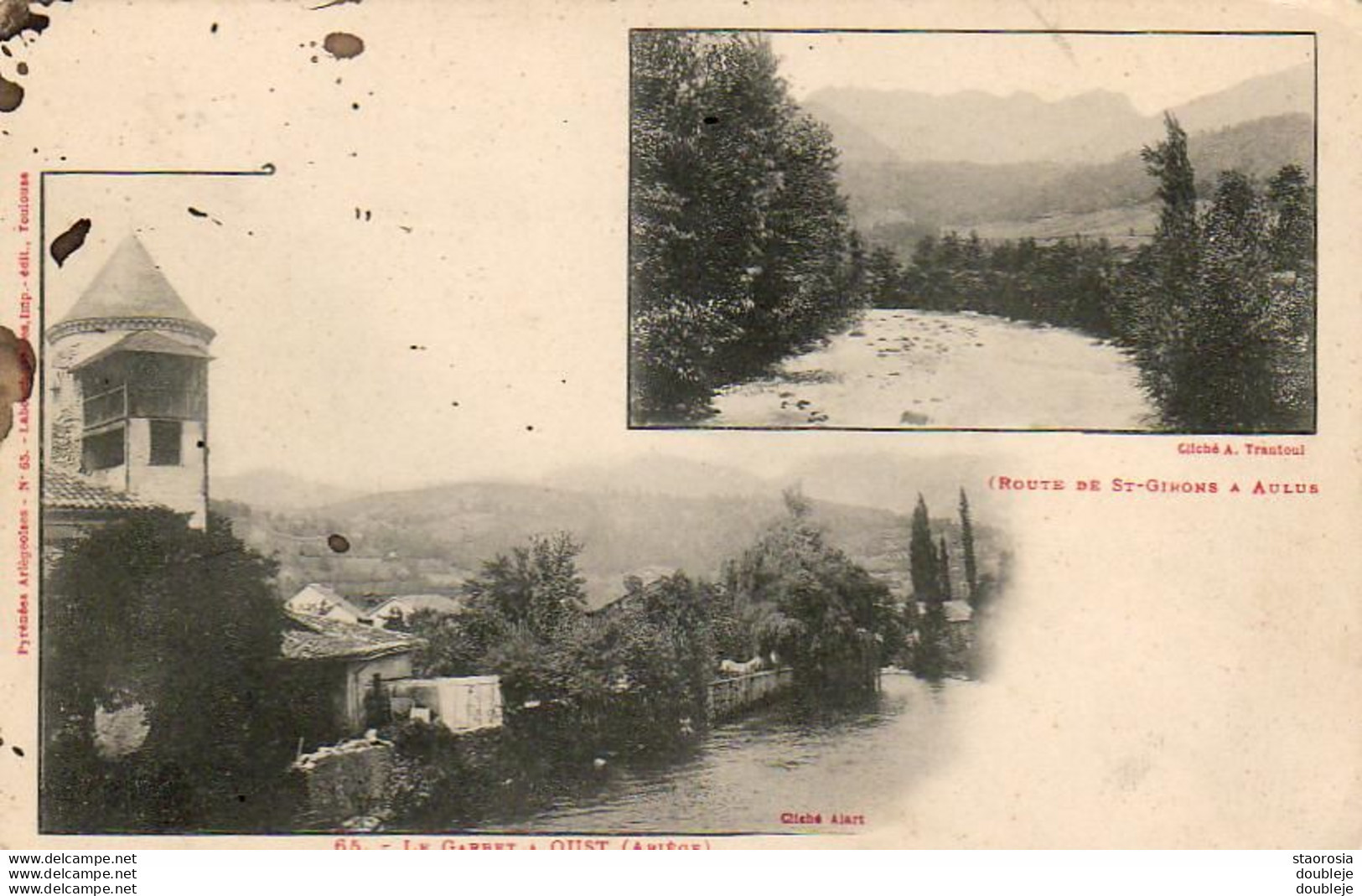 D09   OUST ET AULUS  CARTE 2 VUES  .........Le Garbet à Oust, Route De St-Girons à Aulus - Oust