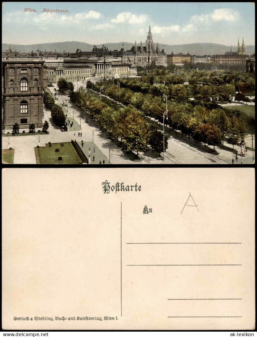 Ansichtskarte Wien Ringstrasse. 1912 - Autres & Non Classés