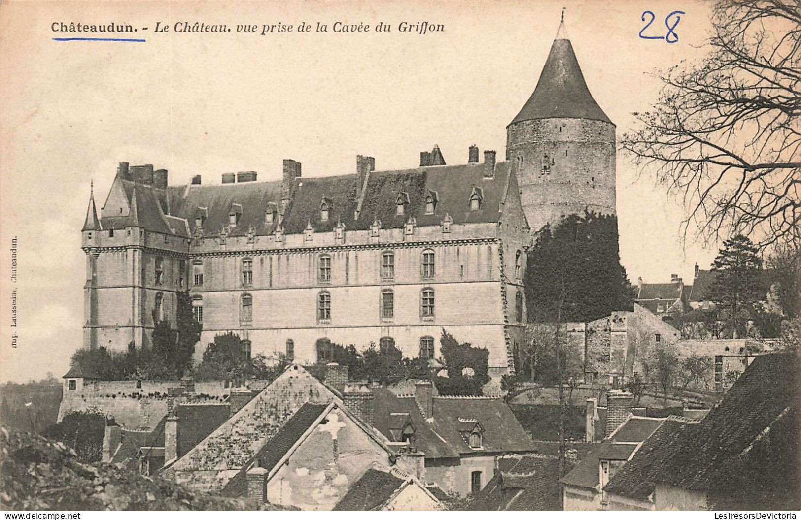 FRANCE - Châteaudun - Vue Générale - Le Château - Vue Prise De La Cavée Du Griffon - Carte Postale Ancienne - Chateaudun