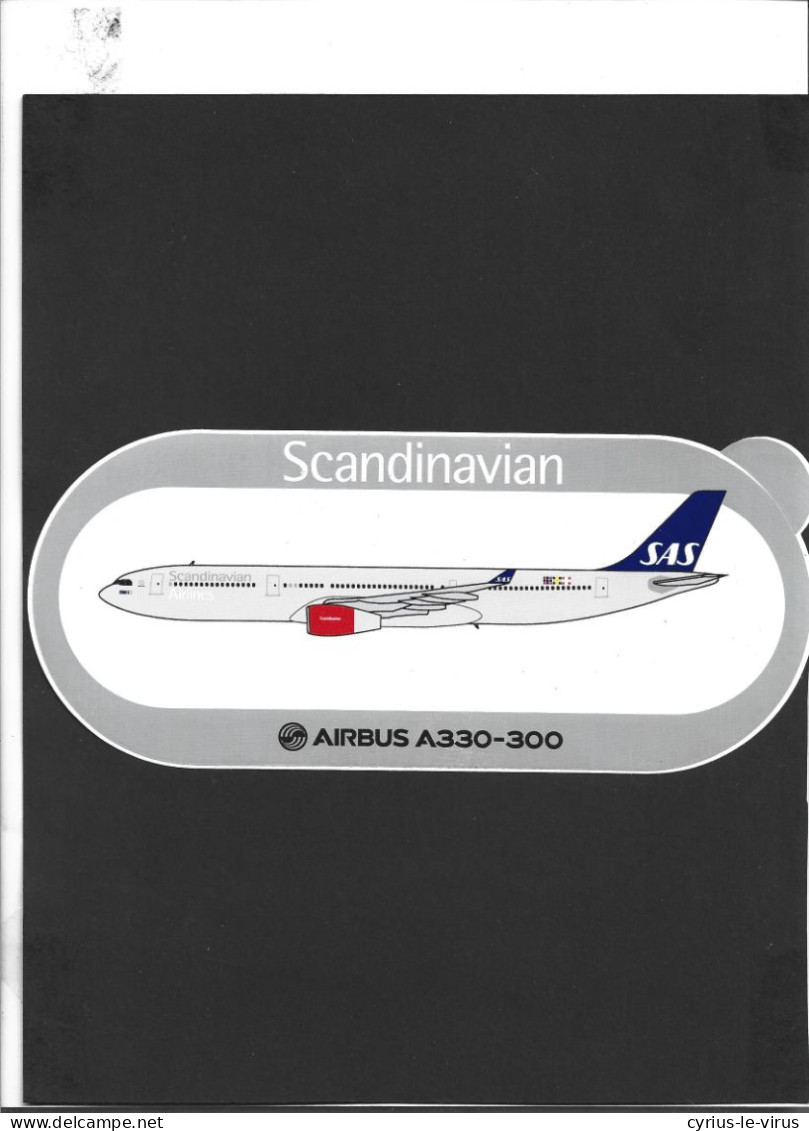 Autocollant  ** Scandinavian ** Airbus A 330-300   ** - Autocollants