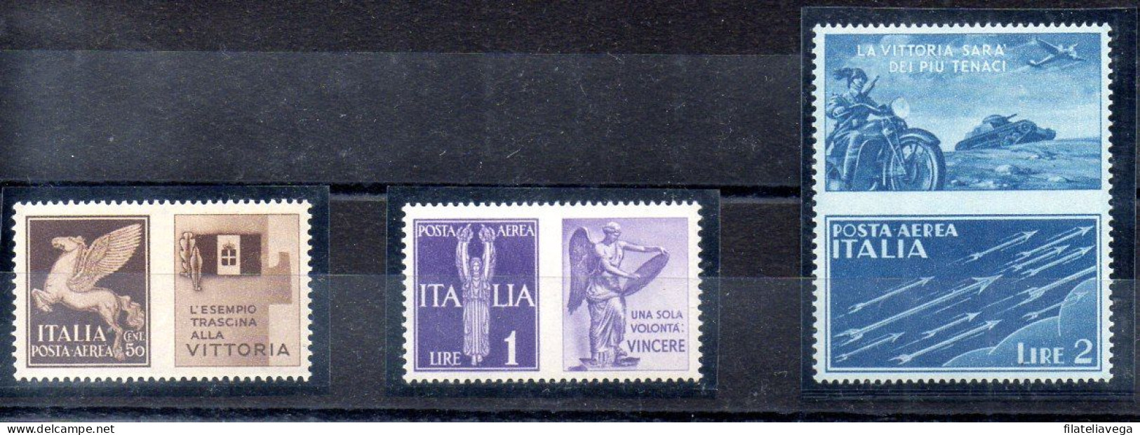 Italia 3 Series "PROPAGANDA DE GUERRA" Año 1942 -NO EMITIDOS- Nº Michel 328P5 + 330P6 + 331P7 * - War Propaganda