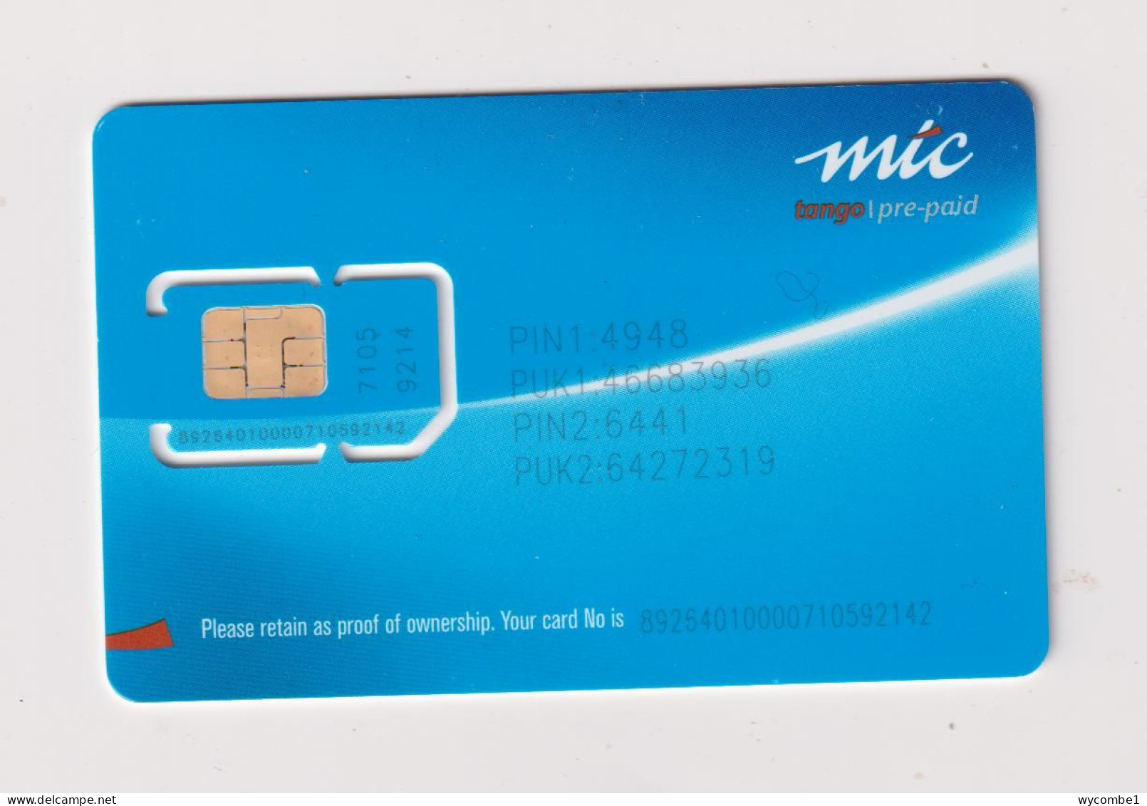 NAMIBIA -  MIC Unused Chip SIM Phonecard - Namibie