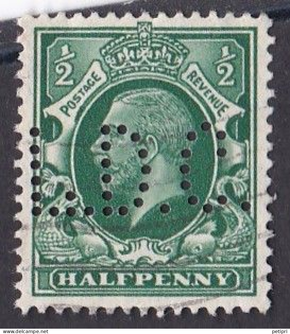 Grande Bretagne - 1911 - 1935 -  George  V  -  Y&T N °  187  Perforé  L.D.C. - Perforés