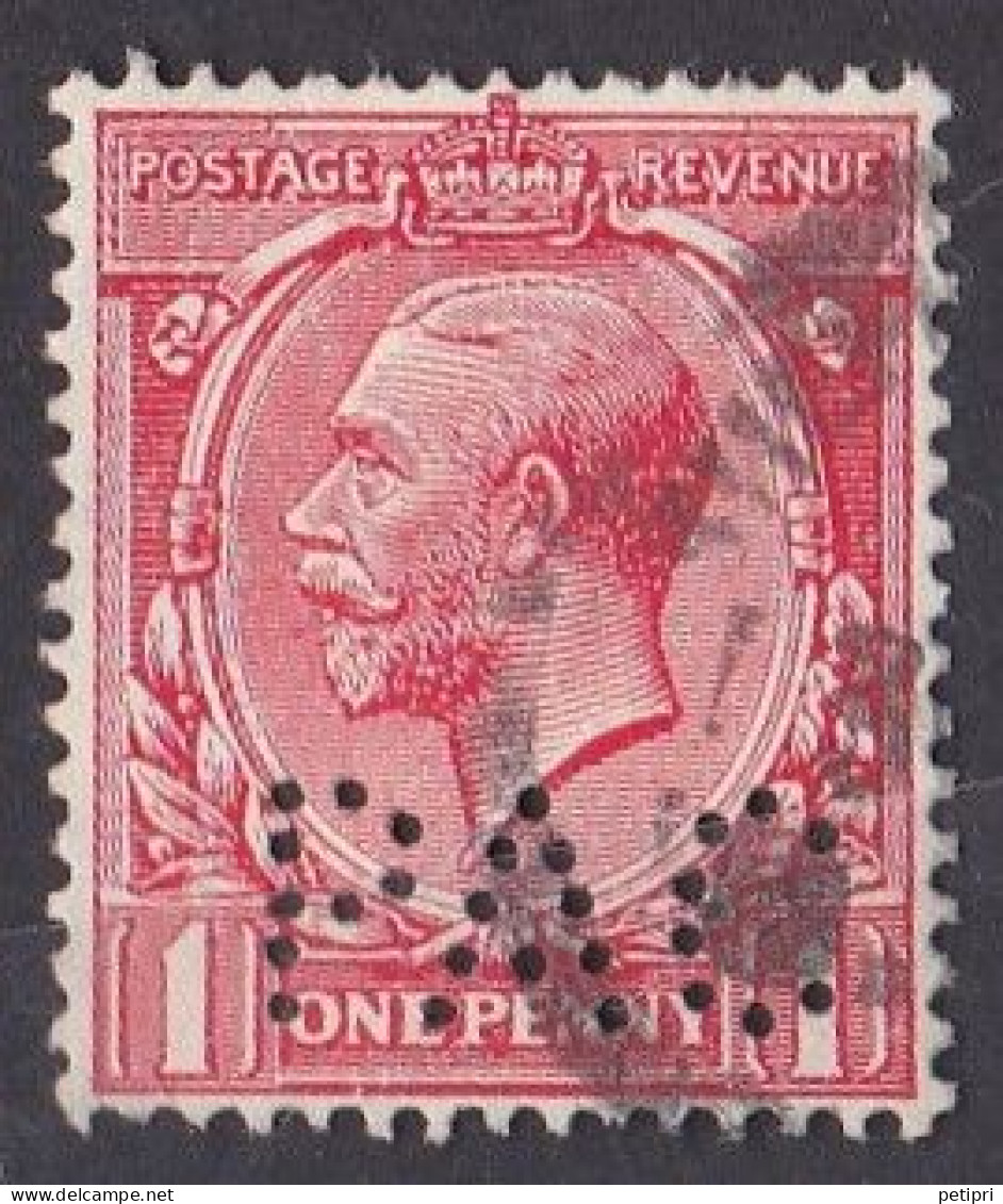 Grande Bretagne - 1911 - 1935 -  George  V  -  Y&T N °  188  Perforé  PAC - Perfins