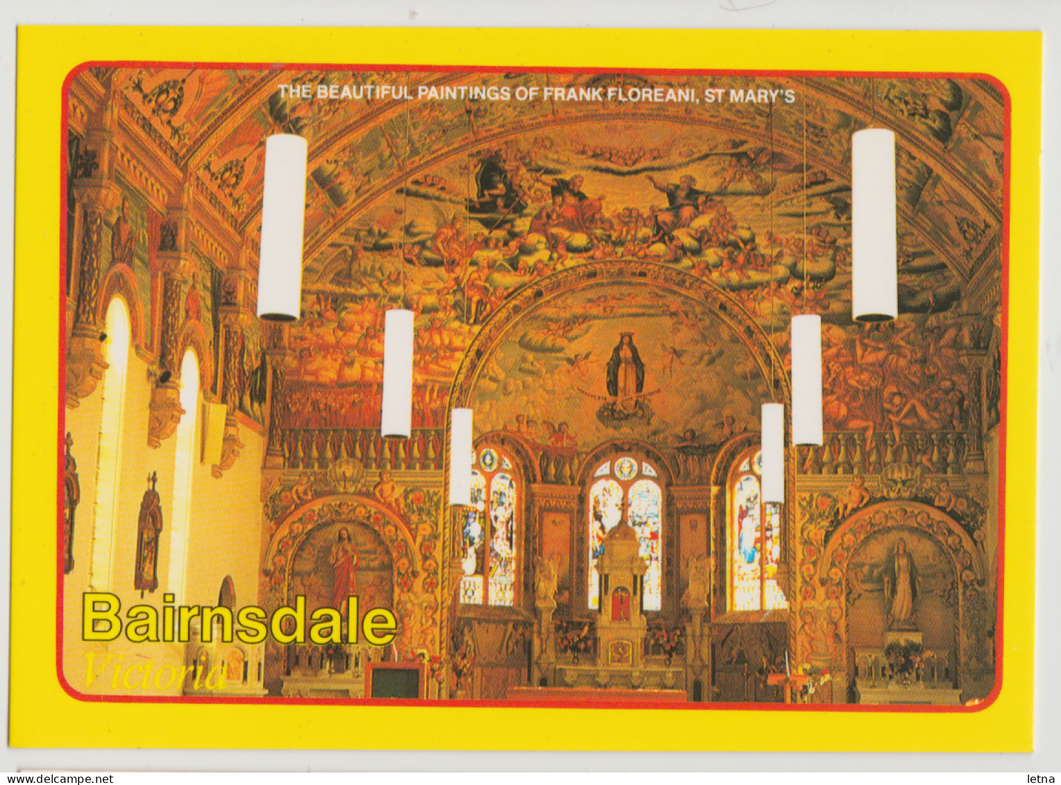 Australia VICTORIA VIC Catholic Church Interior BAIRNSDALE Rose Series No.1495 Postcard C1980s - Gippsland