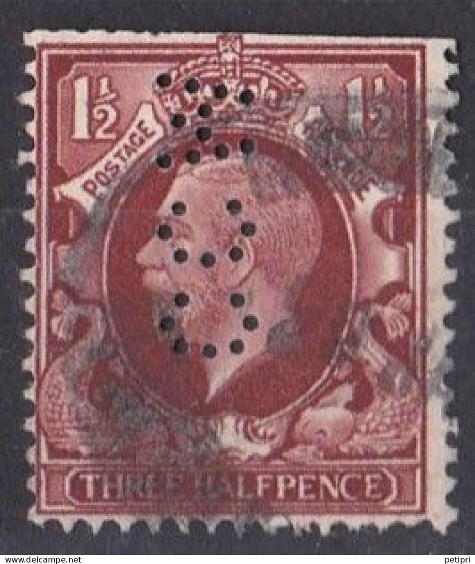 Grande Bretagne - 1911 - 1935 -  George  V  -  Y&T N °  189  Perforé  C C M - Perforés