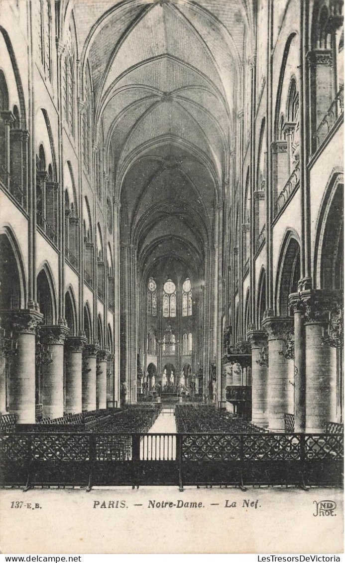 FRANCE - Paris - Vue Générale Et à L'intérieur De Notre Dame - La Nef - Carte Postale Ancienne - Notre Dame Von Paris