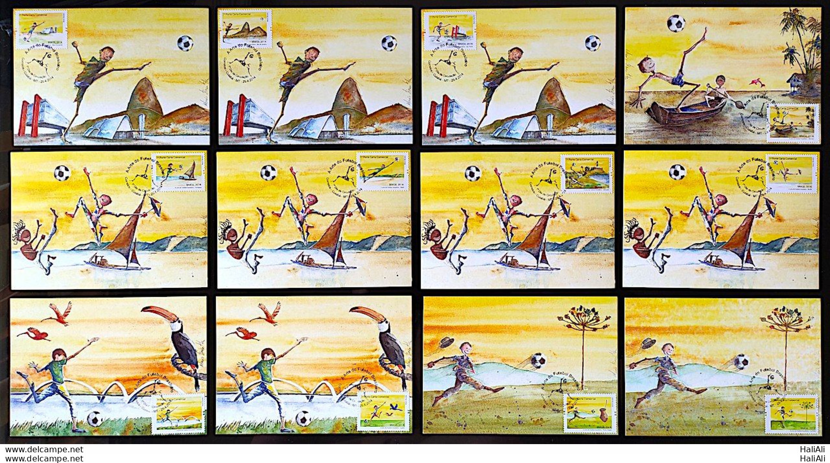 Brazil Maximo Postcard 290A World Cup Art Of Footaball CBC MT - Cartoline Maximum