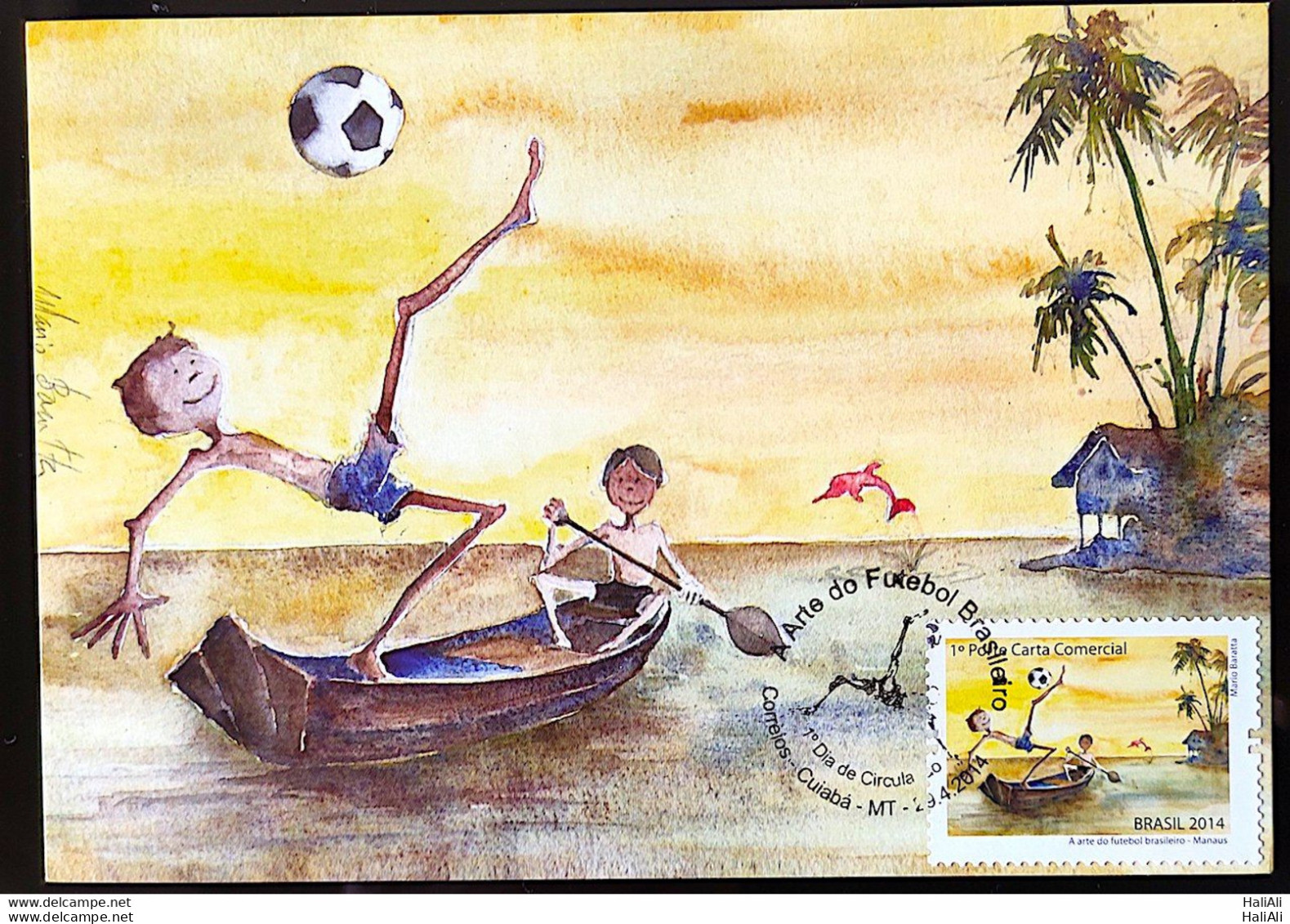 Brazil Maximo Postcard 290A World Cup Art Of Footaball CBC MT - Maximumkarten