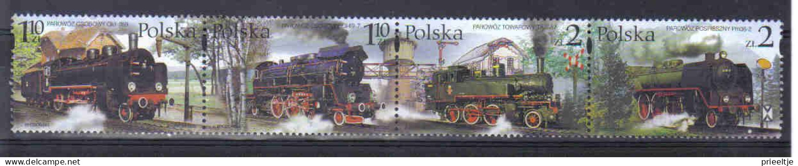 Poland 2002 Locomotives Strip  Y.T. 3760/3763 ** - Ongebruikt