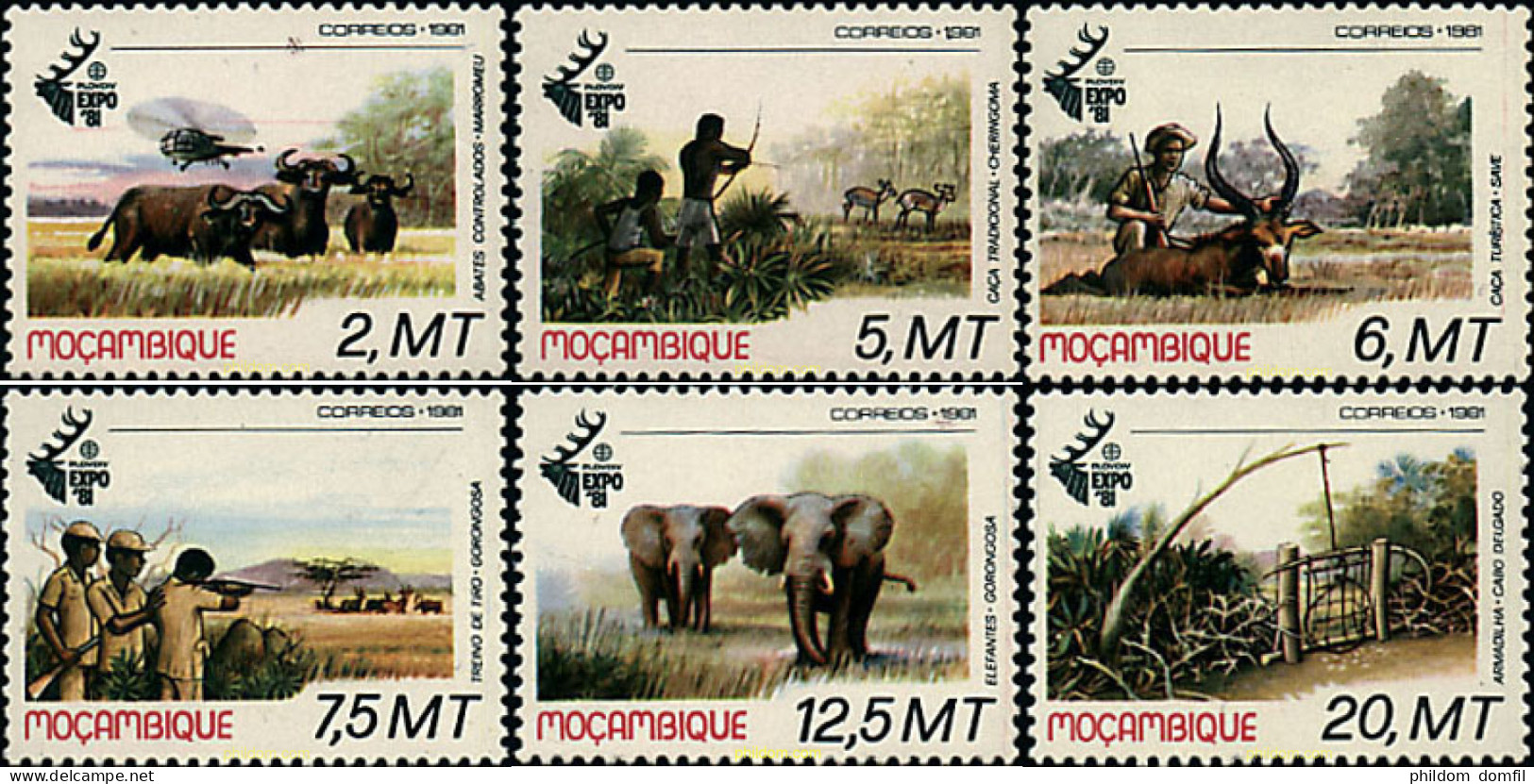 723910 HINGED MOZAMBIQUE 1981 EXPOSICION INTERNACIONAL DE CAZA - Mozambique