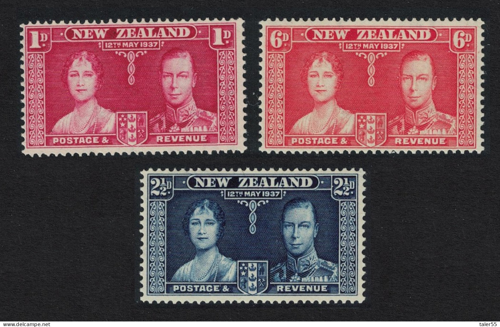 New Zealand George VI Coronation 3v 1937 MNH SG#599-601 - Unused Stamps