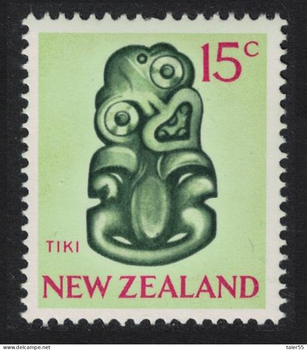 New Zealand Tiki 15c Apple-green 1968 MNH SG#874 - Unused Stamps