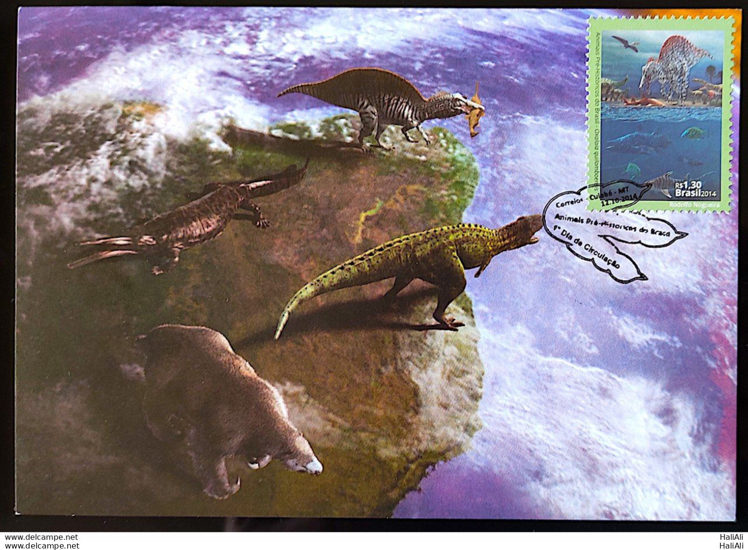 Brazil Maximo Postcard Prehistoric Animals Dinosaurs 2014 CBC MT - Tarjetas – Máxima